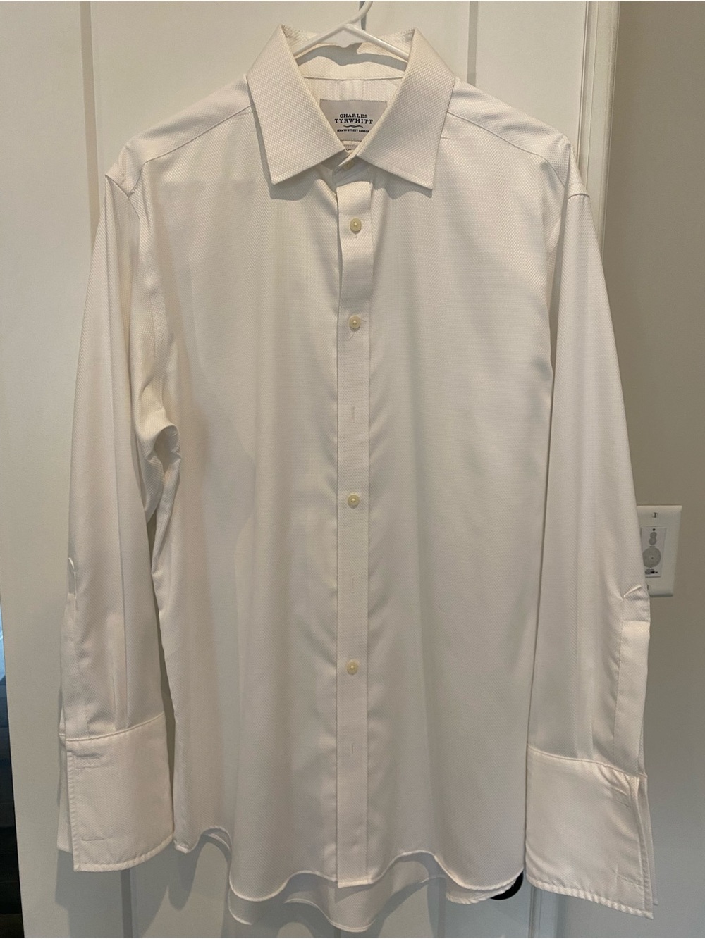 Charles Tyrwhitt Ivory-White Men's Dress Shirt French Cuff